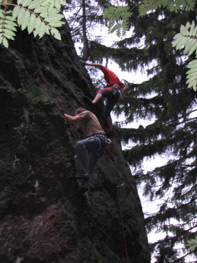 Klettern im Lauchagrund - Hier am Findling